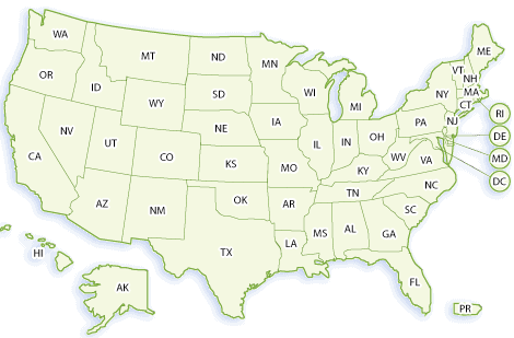 Subsidized Apartments Map of the United States